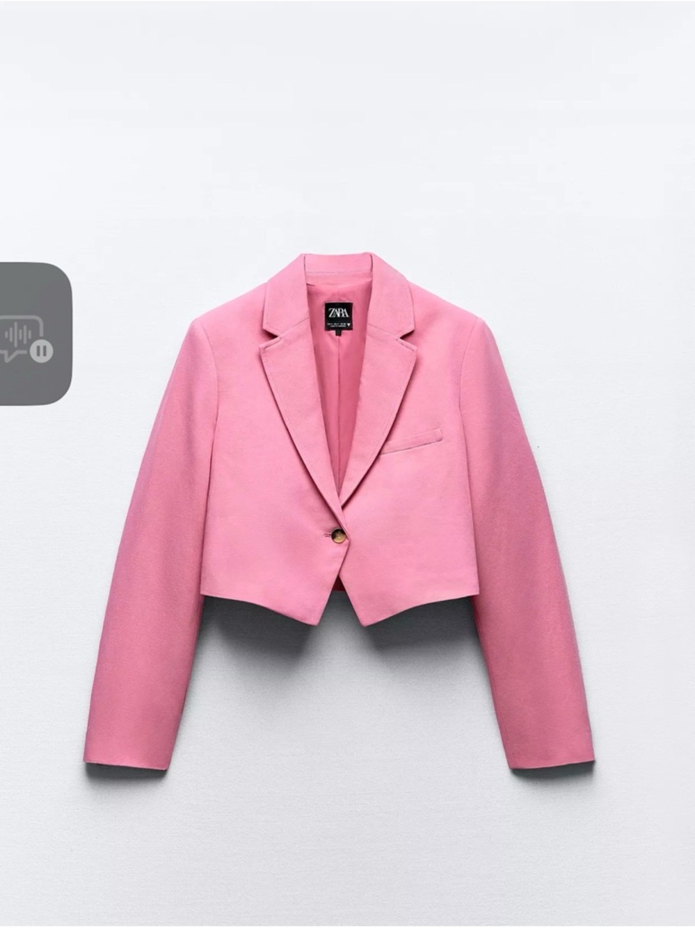 Zara Pink Cropped Blazer